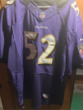 Nike Baltimore Ravens #52 Purple and White Football Jersey